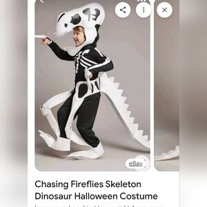 Chasing Fireflies Kids Dinosaur Skeleton Costume - Black and White